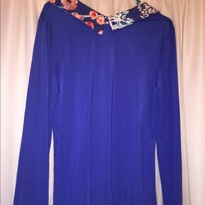 Long sleeve faux layered blouse